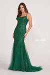 Ellie Wilde Ew34045 Beaded Mermaid Evening Long Prom Gown In Brown