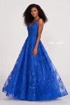 Ellie Wilde Ew34051 Long Pocket Ball Gown Sequin Prom Dress In Blue