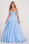Ellie Wilde Ew34118 Long Formal A Line Prom Dress In Blue