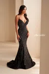Ellie Wilde Ew35002 Long Formal Mermaid Prom Dress In Black
