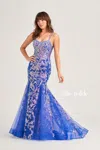 Ellie Wilde Ew35008 Long Mermaid Glitter Prom Gown In Purple