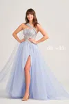 Ellie Wilde Ew35090 Prom Long Beaded Ball Gown In Purple