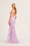Ellie Wilde Ew35110 Long Fitted Formal Overskirt Prom Gown In Purple