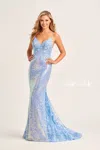 Ellie Wilde Ew35202 Prom Fitted Evening Long Gown In Multi