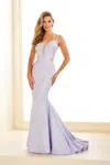 Ellie Wilde Ew36051 Long Mermaid Gown Formal Evening Prom Dress In Purple
