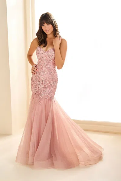 Ellie Wilde Ew36062 Long Glitter Lace Formal Prom Dress In Pink