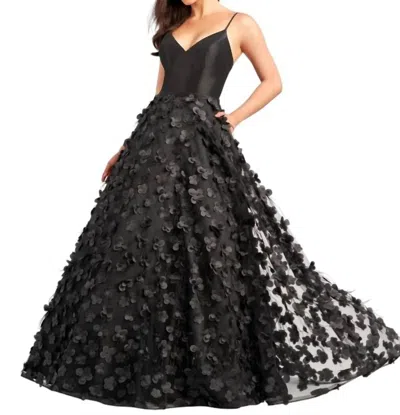 Ellie Wilde Fit And Flare Prom Dress In Black