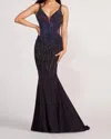 Ellie Wilde Fitted Glitter Dress In Blackberry In Multi