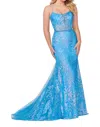 Ellie Wilde Floral Maxi Dress In Blue In Blue