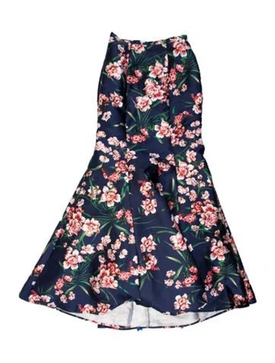 Pre-owned Ellie Wilde Floral Print Mini Skirt In Blue