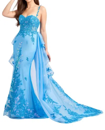 Ellie Wilde Lace Mermaid Prom Dress In Ocean Blue
