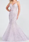 Ellie Wilde Mermaid Gown In Lilac/nude In Blue