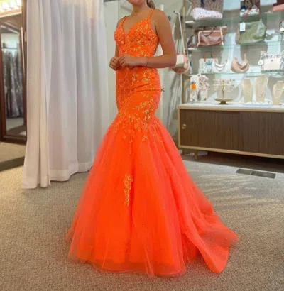 Ellie Wilde Mermaid Maxi Dress In Orange