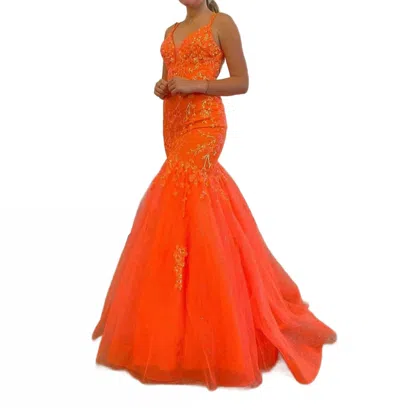 Ellie Wilde Mermaid Maxi Dress In Orange