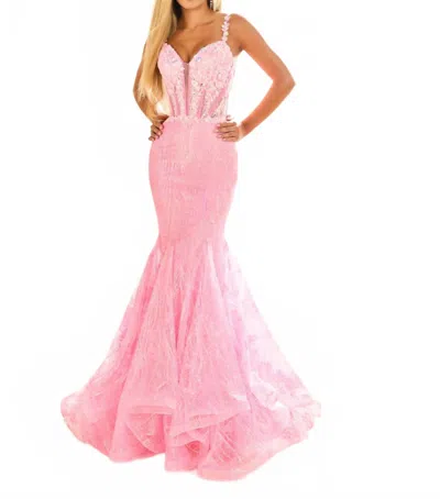 Ellie Wilde Mermaid Prom Dress In Flamingo Pink