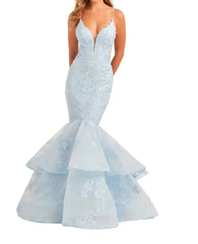 Ellie Wilde Mermaid Prom Dress In Light Blue