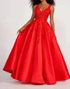 Ellie Wilde Mikado Ball Gown In Red In Red