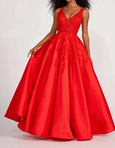 Ellie Wilde Mikado Ball Gown In Red