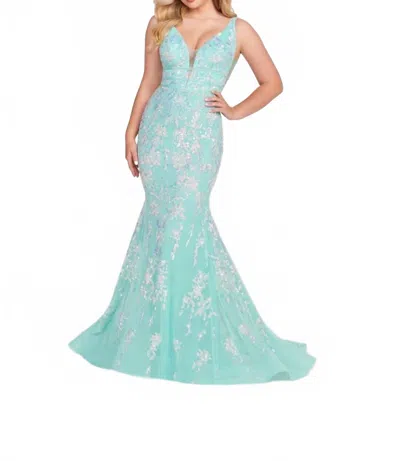 Ellie Wilde Novelty Stretch Sequin Dress In Aqua