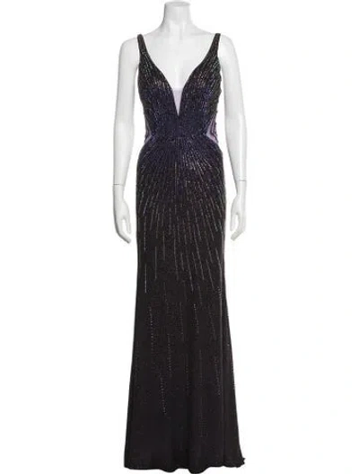 Pre-owned Ellie Wilde Printed Long Dress W/ Tags In Multicolor