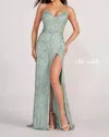 Ellie Wilde Sequin Maxi Dress In Green In Green