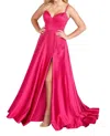 Ellie Wilde Sparkling Prom Dress In Fuchsia