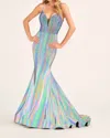 Ellie Wilde Trumpet V-neck Dress In Supernova In Multi