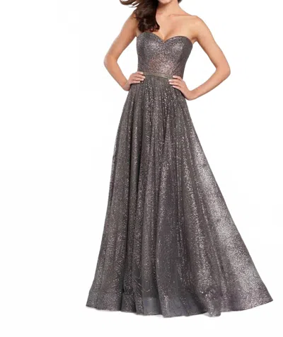 Ellie Wilde Women's Prom Dress In Charcoal In Silver