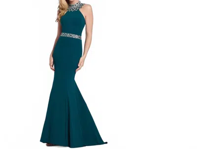 Ellie Wilde Women's Prom Dress In Emerald In Gold