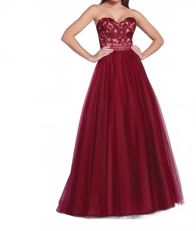 Ellie Wilde Women's Prom Dress In Merlot In Red