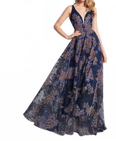 Ellie Wilde Women's Prom Dress In Navy Blue Multi