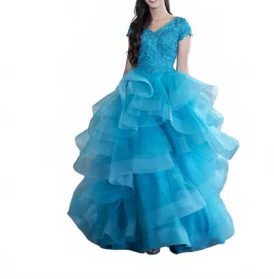 Ellie Wilde Women's Prom Dress In Teal In Blue