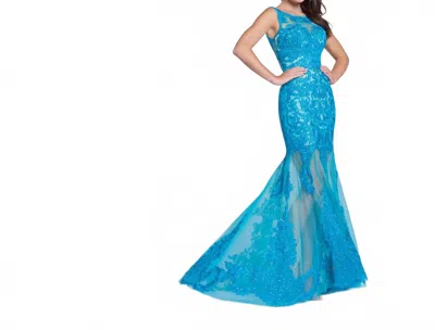 Ellie Wilde Women's Prom Dress In Turquoise In Blue