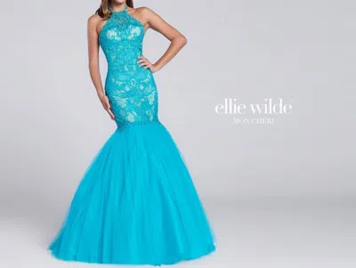 Ellie Wilde Women's Prom Dress In Turquoise In Blue