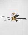 Ellington/litex Dominick 52" Wi-fi Ceiling Fan In Satin Brass