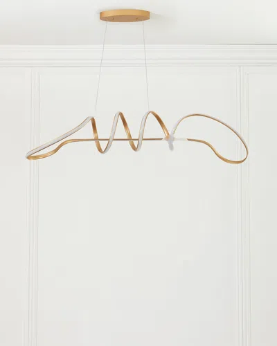 Ellington/litex Pulse Led Linear Chandelier Light - 47" In Champagne Brass