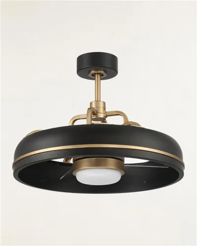Ellington/litex Taylor 20" Ceiling Fan With Wifi In Flat Black/satin Brass