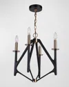 Ellington/litex The Reserve 4-light Foyer Chandelier In Black/satin Brass