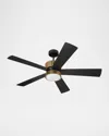 Ellington/litex Theiry 52" Wi-fi Ceiling Fan With Led Light Kit In Flat Black/satin Brass