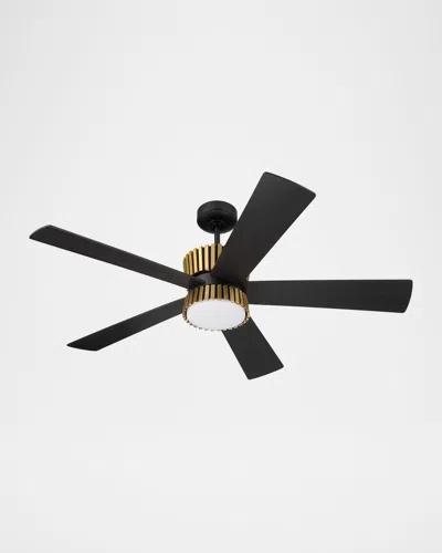 Ellington/litex Theiry 52" Wi-fi Ceiling Fan With Led Light Kit In Flat Black/satin Brass