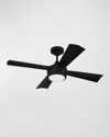 Ellington/litex Theo 42" Indoor/outdoor Ceiling Fan With Led Light Kit In Flat Black