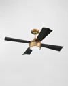 Ellington/litex Theo 42" Indoor/outdoor Ceiling Fan With Led Light Kit In Satin Brass