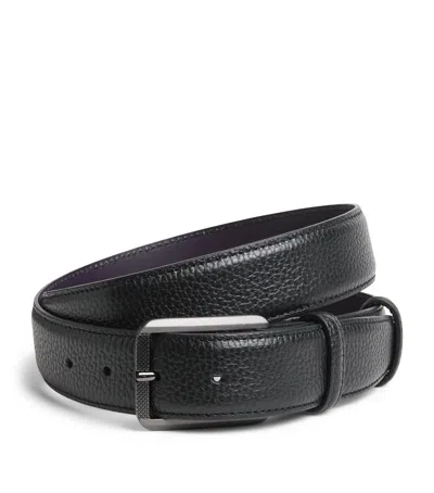 Elliot Rhodes Grained Leather Belt In Purple