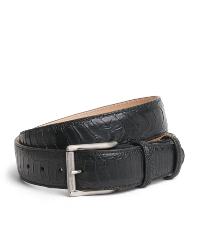 Elliot Rhodes Ostrich Leather Belt In Red