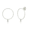 Elliot Young 14k Gold Twisted Forward Facing Hoop Earring With Tiny Diamond White Gold In Silver