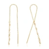 Elliot Young 14k Yellow Gold Loop Threader Earrings With Beads