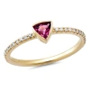 Elliot Young 14k Yellow Gold Skinny Diamond Eternity Band With Knife Edge Gemstone Tanzanite Size 6