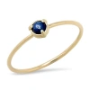 Elliot Young "claw" 14k Gold  3 Prong Stackable Ring With Sapphire In Blue