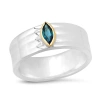 Elliot Young "liquid Metal" Sterling Silver Wide Hammered Band With Knife Edge Gemstone Pink Tourmal