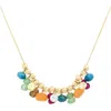 Elliot Young Moveable Multi Gemstone Bead 14k Gold Necklace